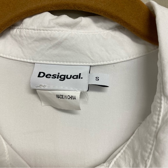 Desigual Women’s Shirt Small Button Up Geometric Viscose Lightweight Indie - Picture 5 of 13